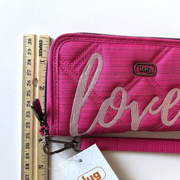 Lug Whirly Love RFID Wristlet Wallet Brushed Rosette Pink with Bubble Pink Love - Picture 11 of 12